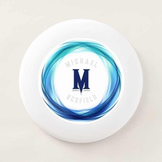 Abstract Blue Circle Wham-O Frisbee (Front)