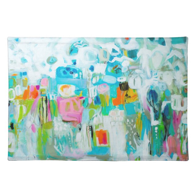 Abstract Blue Cloth Placemat (Front)