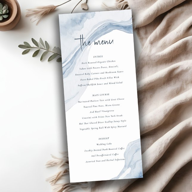 Abstract Blue Coastal Beach Wedding Program (Creator Uploaded)