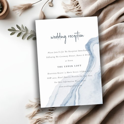 Abstract Blue Coastal Beach Wedding Reception Enclosure Card