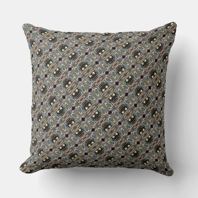 Abstract Blue Crab Throw Pillow (Front)