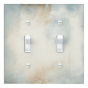 Abstract Blue Cream And Gold Art Light Switch Cover