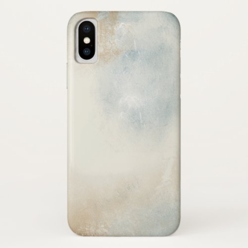 Abstract Blue Cream Gold Art iPhone X Case