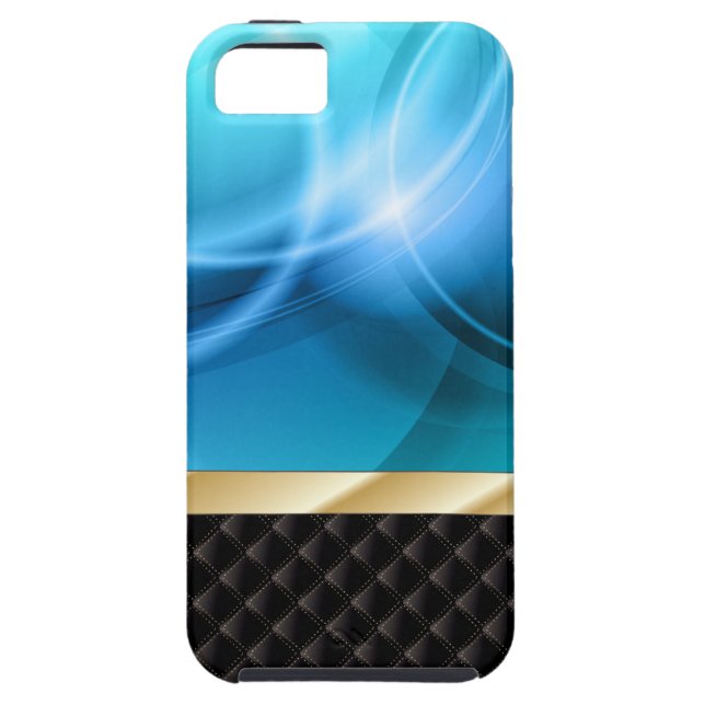 Abstract Blue Curves iPhone 5 Case (Back)