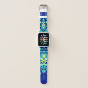 Abstract Blue Cyan Green Fractal Apple Watch Band