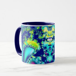 Abstract Blue Cyan Green Fractal