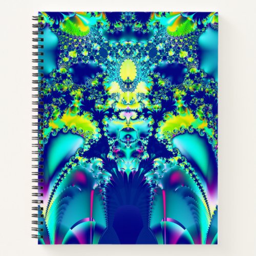 Abstract Blue Cyan Green Fractal Notebook
