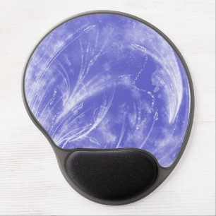 Abstract Blue Dandelions and fireflies Gel Mouse Pad