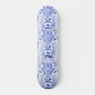 Abstract Blue Deer Skateboard