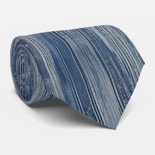 Abstract Blue Denim Stripe Neck Tie