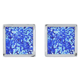 Abstract Blue Designer Square Cufflinks