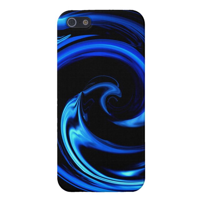Abstract Blue Dolphin Wave Art iPhone 5 case (Back)