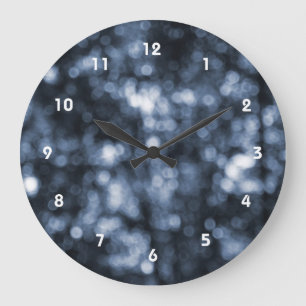 Abstract Blue Dots Large Clock