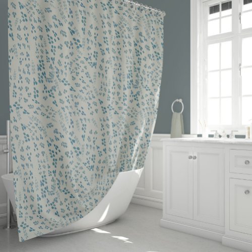 Abstract Blue Dotted Shower Curtain