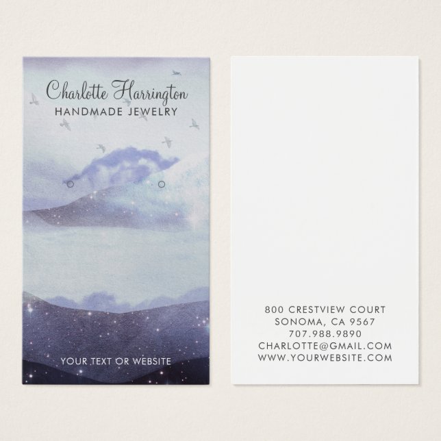 Abstract Blue Earring Jewelry Display Cards (Front & Back)