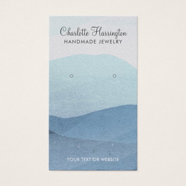 Abstract Blue Earring Jewelry Display Cards (Front)