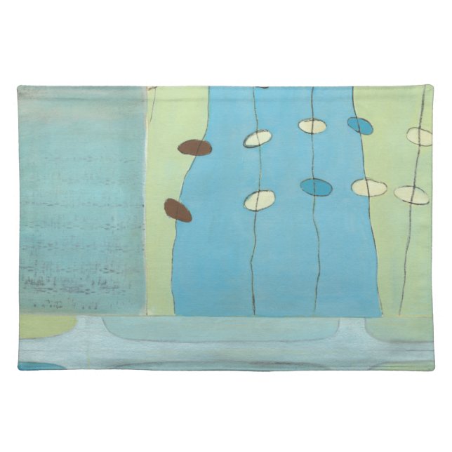 Abstract Blue Egg Parade Cloth Placemat (Front)