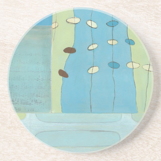 Abstract Blue Egg Parade Coaster (Front)
