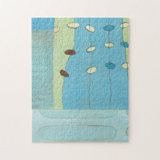 Abstract Blue Egg Parade Jigsaw Puzzle (Vertical)
