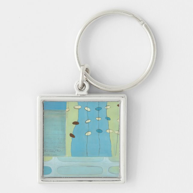 Abstract Blue Egg Parade Keychain (Front)