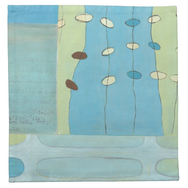 Abstract Blue Egg Parade Napkin (Front)