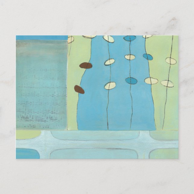 Abstract Blue Egg Parade Postcard (Front)
