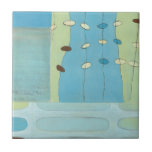 Abstract Blue Egg Parade Tile<br><div class="desc">Blue,  white and brown eggs parade on strings in this abstract painting by June Erica Vess. Separated into different panels,  this piece features different shades of blue in the background as well as green. Get yours today!</div>