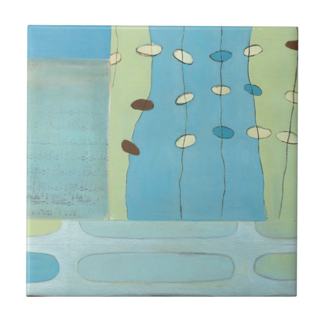 Abstract Blue Egg Parade Tile (Front)