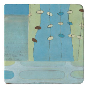 Abstract Blue Egg Parade Trivet