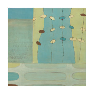 Abstract Blue Egg Parade Wood Wall Decor