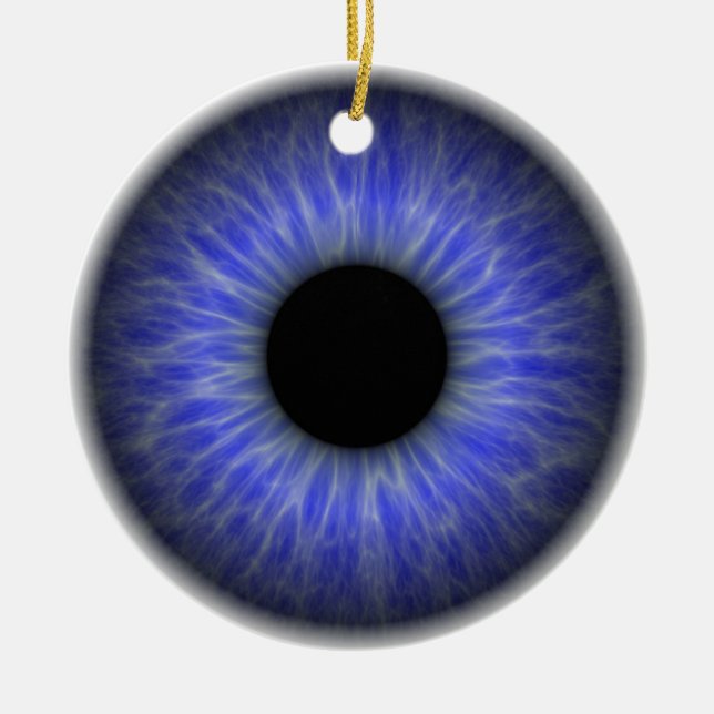 abstract blue eye ceramic ornament (Front)