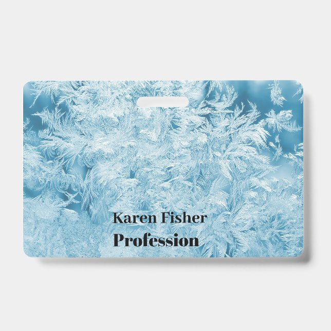 abstract blue feathers and snowflakes badge (Front)