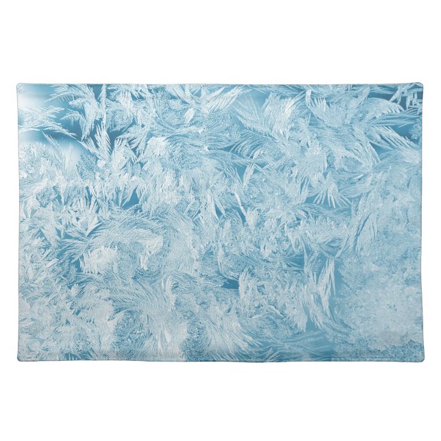 abstract blue feathers and snowflakes placemat (Front)
