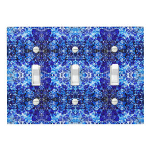 Abstract blue floral light switch cover