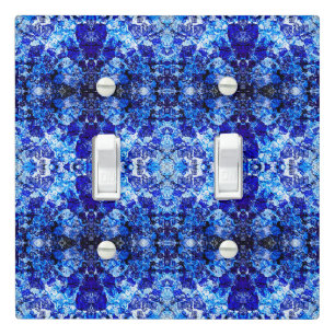 Abstract blue floral light switch cover