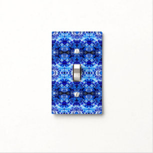 Abstract blue floral light switch cover