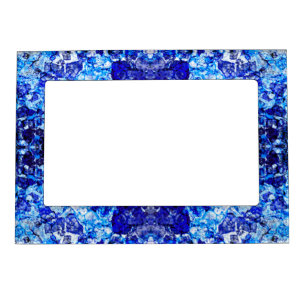 Abstract blue floral magnetic frame