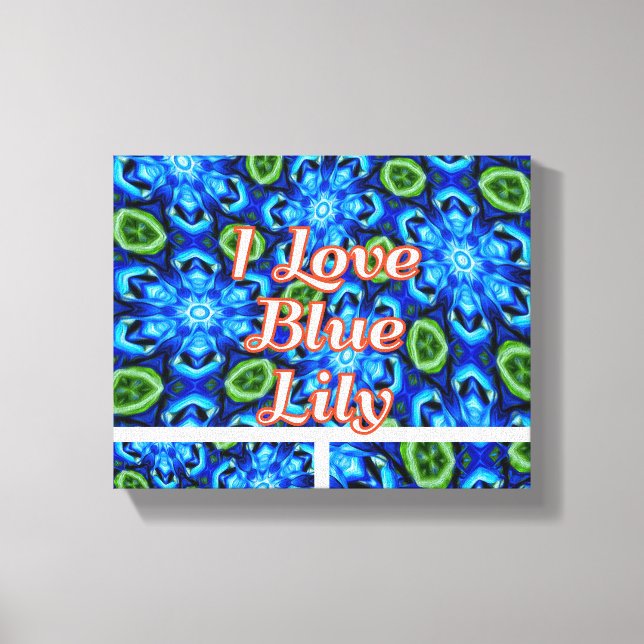 Abstract Blue Floral Pattern Canvas Print (Front)