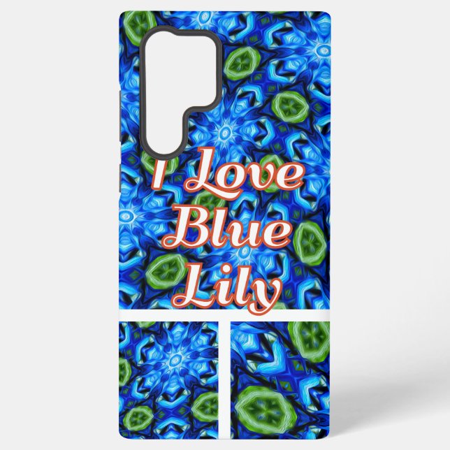 Abstract Blue Floral Pattern Samsung Galaxy Case (Back)
