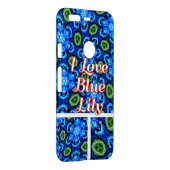 Abstract Blue Floral Pattern Uncommon Google Pixel Case (Back/Right)