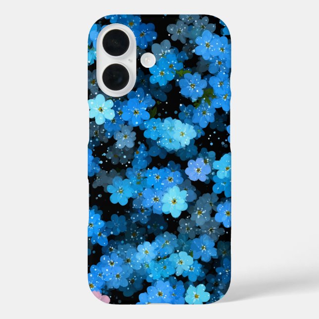 Abstract Blue Flowers Case-Mate iPhone Case (Back)