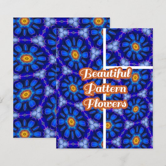 Abstract Blue Flowers Pattern (Front/Back)