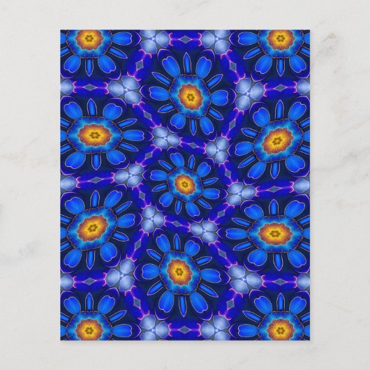 Abstract Blue Flowers Pattern (Back)