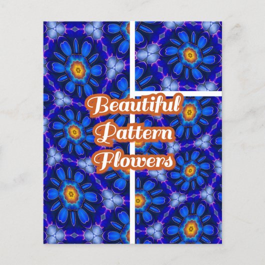 Abstract Blue Flowers Pattern (Front)