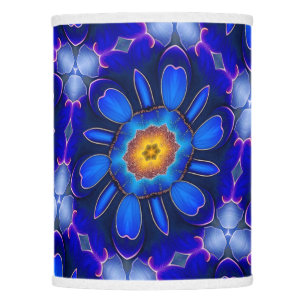 Abstract Blue Flowers Pattern Lamp Shade