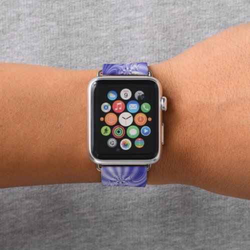 Abstract Blue Fractal Apple Watch Band