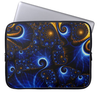 Abstract Blue Fractal Laptop Computer Sleeve