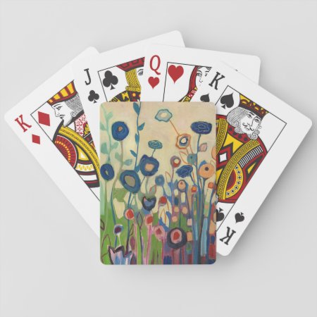 Abstract Blue Garden Playing Cards