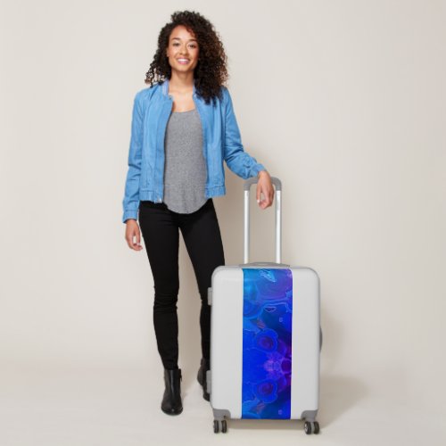 Abstract Blue Gem Photo Swirled Gemstone Luggage
