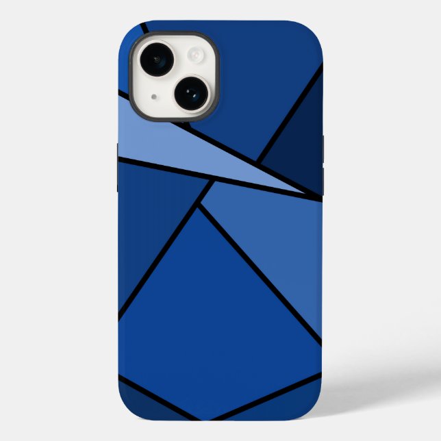 Abstract Blue Geometric Shapes Case-Mate iPhone Case (Back)